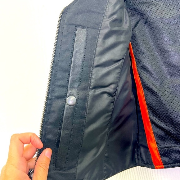 Milwaukee Leather - Black Leather Hide With Braided Trim Zip Up Vest Size XS - Picture 10 of 12